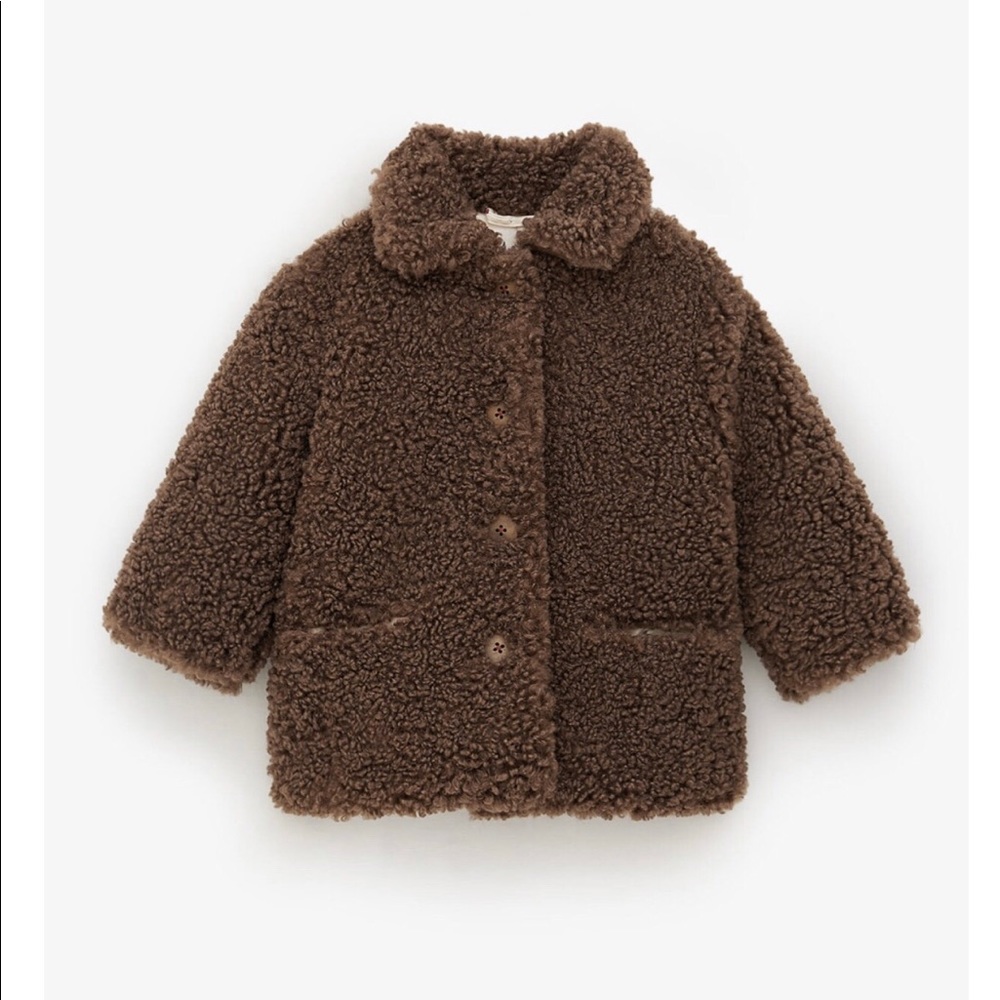 Zara Baby Girl Teddy Bear Brown Coat NWT
